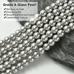 Экологичные нити жемчужных бусин из окрашенного стекла&nbsp;LS-HY-A008-6mm-RB035