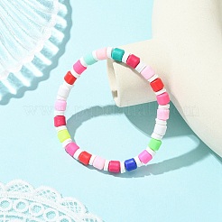 Bracelets extensibles en perles de pâte polymère pour femmes&nbsp;BJEW-JB13937