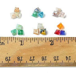 6 цветные гальванические стеклянные бусины&nbsp;EGLA-FS0001-43