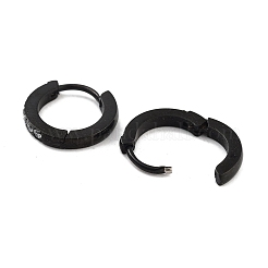 Orecchini a cerchio huggie in acciaio inossidabile 304 con micro pavé di zirconi cubici trasparenti&nbsp;EJEW-C096-01D-EB