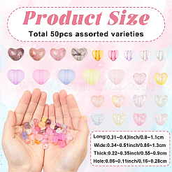 50шт 5 стиля прозрачные акриловые бусины&nbsp;TACR-YW0003-40