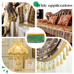 Кружевная лента из полиэстера с пластиковыми подвесками-кисточкой&nbsp;OCOR-WH0078-202B-03