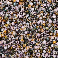 Цилиндрические стеклянные бусины Пикассо&nbsp;GLAA-T028-12A-12