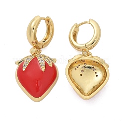 Латунные микро проложить серьги обруча кубического циркония&nbsp;EJEW-R016-09G