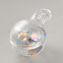 Pendentifs de bouteille en verre à haute teneur en borosilicate&nbsp;GLAA-WH0010-02A