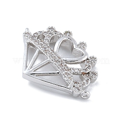 Стойка покрытие латунь микропаве прозрачный кубический цирконий сердце корона соединительные подвески&nbsp;KK-A234-060P