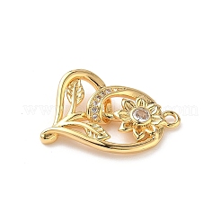 Латунные микропаве прозрачные подвески с фианитом&nbsp;KK-D504-10G