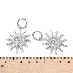 Pendientes de aro de sol de acero inoxidable 304&nbsp;EJEW-M073-01P