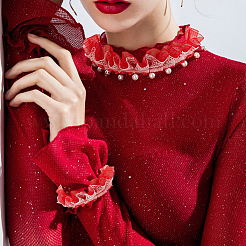 Двухслойная кружевная отделка из полиэстера со складками&nbsp;OCOR-WH0079-37