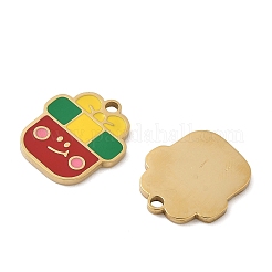 Рождественские эмалевые подвески из нержавеющей стали 304&nbsp;STAS-Z093-08O-G