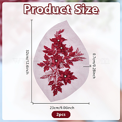 Accessori per ornamenti da ricamo in poliestere con fiori&nbsp;DIY-WH0061-029