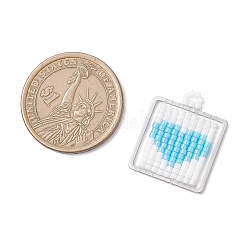 Квадратный стеклянный бисер ручной работы с подвесками в форме сердца&nbsp;PALLOY-MZ00928-05