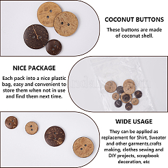 200 шт. 2 стиля натуральных кокосовых пуговиц&nbsp;BUTT-GF0003-99