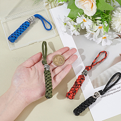 4 шт. полиэстер и спандекс шнур веревки брелок карабин&nbsp;HJEW-UN00082