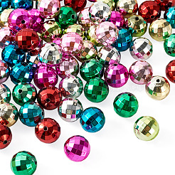 80 pièces 8 couleurs placage perles acryliques&nbsp;PACR-BG0001-01