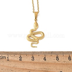 Colliers avec pendentif serpent en acier inoxydable 304 pour femmes et hommes&nbsp;LS-NJEW-Z063-03G-06