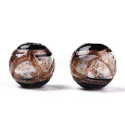 Perline murano con sabbia d'oro fatto a mano&nbsp;LAMP-T019-14mm-01