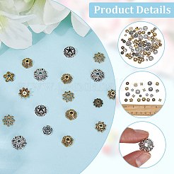 360шт 12 стиля колпачки из сплава в тибетском стиле&nbsp;TIBE-SC0002-38