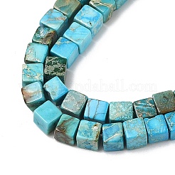 Brins de perles de jaspe impérial synthétique teint&nbsp;G-H087-F02-01B-1