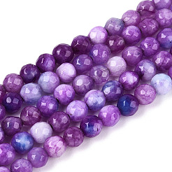 Chapelets de perles en jade blanc naturel teinté&nbsp;G-T139-4mm-60-11