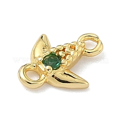 Подвески-рыбки с латунным паве из кубического циркония&nbsp;KK-G548-17G