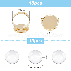 Kit fai da te per realizzare anelli regolabili a cupola in acciaio inossidabile 304&nbsp;DIY-UN0005-84