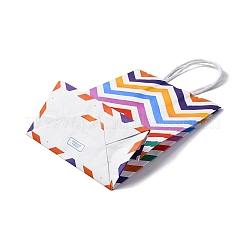 Бумажная упаковка с волнообразным принтом сумки-шопперы&nbsp;LS-CARB-R001-01C