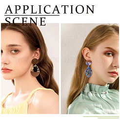 Плоские круглые серьги-гвоздики из орехового дерева&nbsp;MAK-TA0001-24