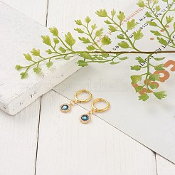 Orecchino a cerchio huggie in ottone con micro pavé di zirconi chiari&nbsp;EJEW-JE04405