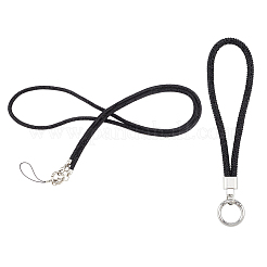 2 pièce 2 styles en alliage de zinc résine sangle universelle pour téléphone portable bandoulière sangle de cou breloques de téléphone&nbsp;AJEW-CP0008-93B