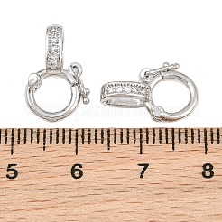 Fermoir torsadé en laiton micro pavé de zircone cubique transparente&nbsp;CU-CBA7BFE-05P