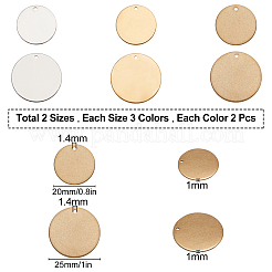 12 шт. 2 размера 3 цвета вакуумное покрытие pvd подвески из нержавеющей стали 304&nbsp;STAS-SC0002-09A