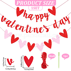 2 набор из 2 бумажных флажков в стиле Дня святого Валентина&nbsp;AJEW-CP0005-86