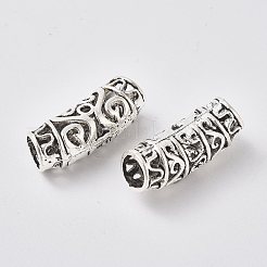 Perles de tube en alliage de style tibétain&nbsp;LS-PALLOY-WH0067-12AS