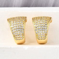 Латунные серьги-манжеты из прозрачного кубического циркония&nbsp;EJEW-K309-04G
