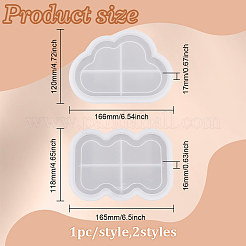 2 Stück 2-Stil-Diy-Display-Tablett-Silikonformen&nbsp;DIY-FG0004-66