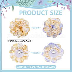 2 broche camélia en polyester 2 couleurs&nbsp;JEWB-FG0001-64B