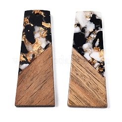 Pendentifs en résine opaque et bois de noyer&nbsp;RESI-T058-04A
