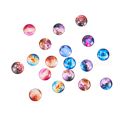 Cabochons en verre imprimé motif ciel étoilé&nbsp;GGLA-SC0001-02