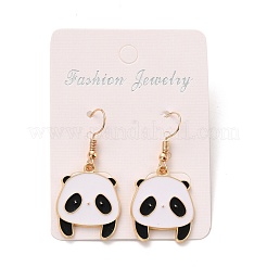 Orecchini pendenti in smalto panda per donna&nbsp;EJEW-Z015-13