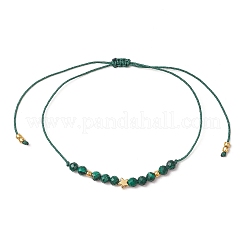 Braccialetti di perline intrecciate di perline rotonde naturali di malachite per le donne&nbsp;BJEW-JB11655-11