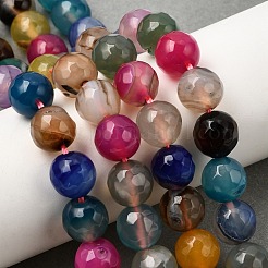 Граненые натуральные прожилки дракона огонь треск агат бусины пряди&nbsp;G-F447-10mm-F01