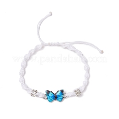Bracciali a maglie in lega smaltata a forma di farfalla&nbsp;BJEW-JB11722-01