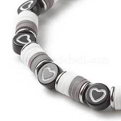 Pulseras elásticas hechas a mano con cuentas de arcilla polimérica&nbsp;BJEW-JB07770