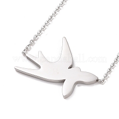 Колье с кулоном в виде ласточки и рыбки с красочной эмалью&nbsp;NJEW-G019-01P