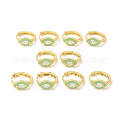 Orecchini a cerchio a occhio di cavallo smaltati con zirconi chiari&nbsp;EJEW-E270-05G-03
