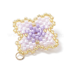 Подвески ручной работы из стеклянного бисера с узором в виде четырехлистника&nbsp;PALLOY-MZ00965-02