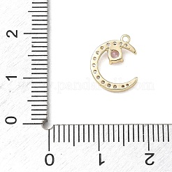 Ciondoli in ottone con micro pavé di zirconi rosa&nbsp;CU-CBAFF5B-20G