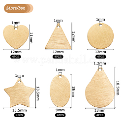 24 шт. 6 стиля ионного покрытия (IP) подвески из нержавеющей стали 304&nbsp;STAS-BC0003-25