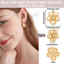 12шт латунные подвески с микропаве и кубическим цирконием&nbsp;KK-BBC0022-84